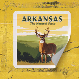 Adesivo Quadrado Vintage Arkansas