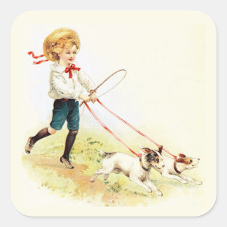 Adesivo Quadrado ~ VINTAGE ART 1905 ~ Animais Amigáveis ~