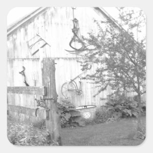 Adesivo Quadrado Vintage Barn