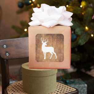 Adesivo Quadrado Vintage Beauty Wood & Deer