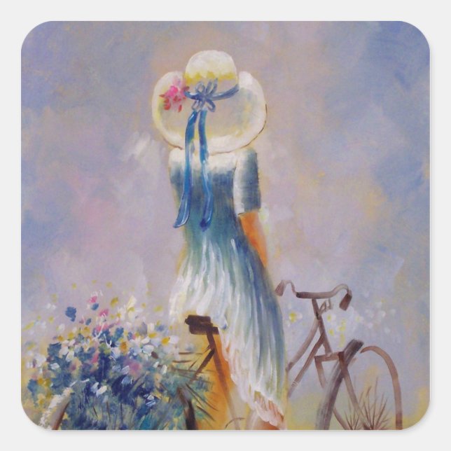 Adesivo Quadrado Vintage Bicycle Square Sticker (Frente)