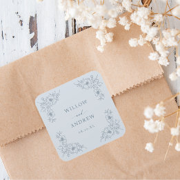 Adesivo Quadrado Vintage Blue Wedker Sticker