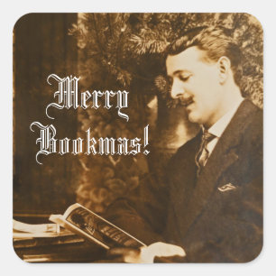 Adesivo Quadrado Vintage Bookmas Praça de Natal Sticker