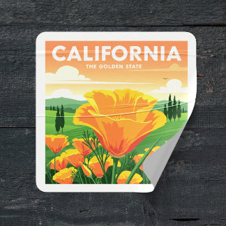Adesivo Quadrado Vintage California
