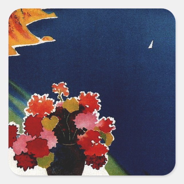 Adesivo Quadrado Vintage Capri Itália Viagem (Frente)