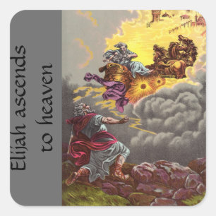 Adesivo Quadrado Vintage Christian Sticker-Elijah indo para o céu