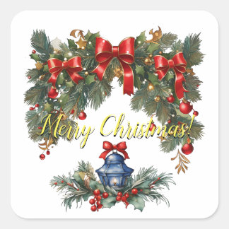Adesivo Quadrado Vintage Classic Christmas I