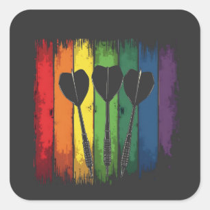 Adesivo Quadrado Vintage Dart Design com Vintage de Cores LGBTQ
