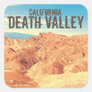 Adesivo Quadrado Vintage Death Valley California Desert sticker
