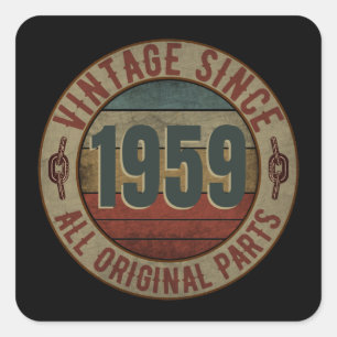 ADESIVO QUADRADO VINTAGE DESDE 1959 TODAS AS PEÇAS ORIGINAIS