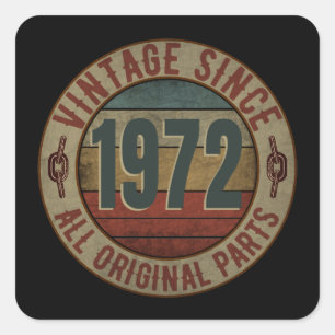 ADESIVO QUADRADO VINTAGE DESDE 1972 TODAS AS PEÇAS ORIGINAIS