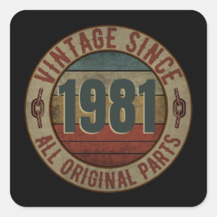 ADESIVO QUADRADO VINTAGE DESDE 1981 TODAS AS PEÇAS ORIGINAIS.