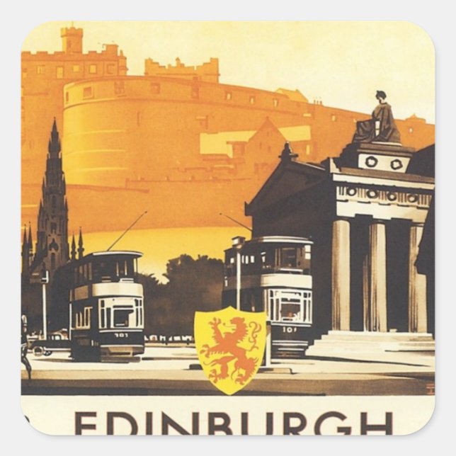 Adesivo Quadrado Vintage Edinburgh LNER (Frente)