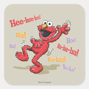 Adesivo Quadrado Vintage Elmo Hee-hee!