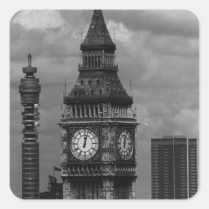 Adesivo Quadrado Vintage England Torre poste de escritórios em Lond