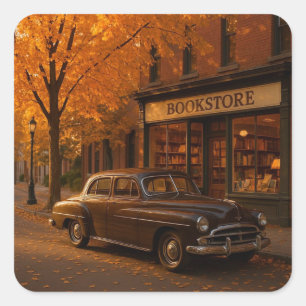 Adesivo Quadrado Vintage Fall/Autumn livraria & car