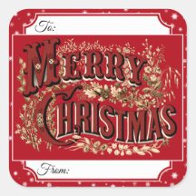 Vintage Felry Christmas Gift Stickers