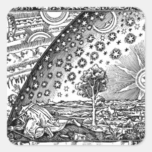 Adesivo Quadrado Vintage Flammarion Ilustração do Universo