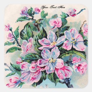 Adesivo Quadrado Vintage Floral
