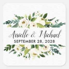 Adesivo Quadrado Vintage Floral Greenery Garden Casamentos