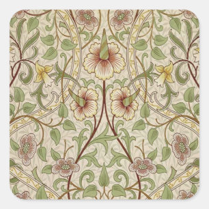 Adesivo Quadrado Vintage Floral Wallpaper Design - Daffodil