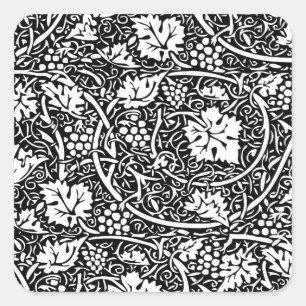 Adesivo Quadrado Vintage Floral Wallpaper Grape Art Impressão