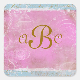 Adesivo Quadrado Vintage Franco Azul Toile Autoadesivos Personaliza