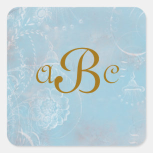 Adesivo Quadrado Vintage Franco Azul Toile Autoadesivos Personaliza