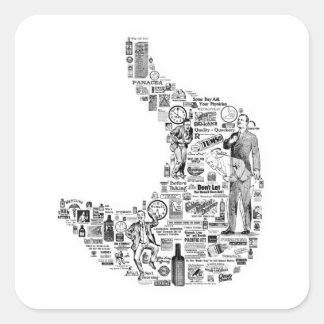 Adesivo Quadrado Vintage Gastroenterology - presente gastroenterolo
