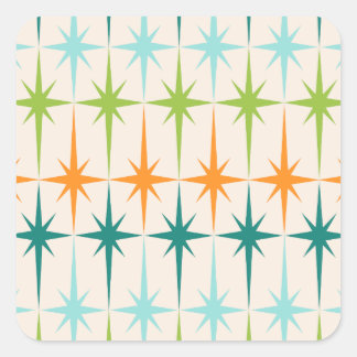Adesivo Quadrado Vintage Geométrico Starbursts Praça