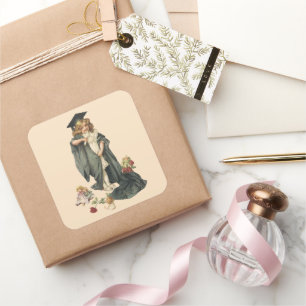 Adesivo Quadrado Vintage Graduation, Parabéns Formandos!