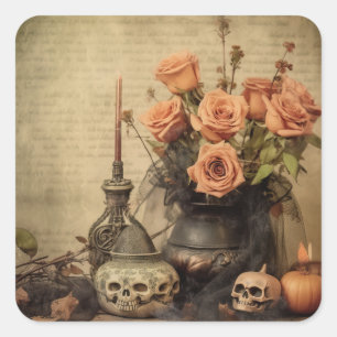 Adesivo Quadrado Vintage Halloween Witchcraft (4)
