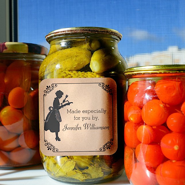 Adesivo Quadrado Vintage Home Made Label Sticker (Criador carregado)