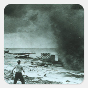 Adesivo Quadrado Vintage Hurricane Wave