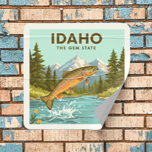 Adesivo Quadrado Vintage Idaho