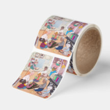 Vintage Illustration Sticker Whimsical Family