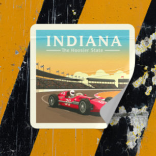 Adesivo Quadrado Vintage Indiana