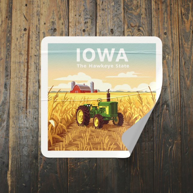 Adesivo Quadrado Vintage Iowa (Criador carregado)