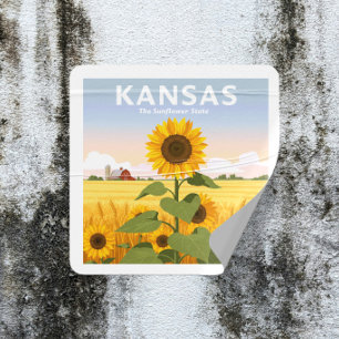 Adesivo Quadrado Vintage Kansas