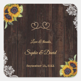 Adesivo Quadrado Vintage Lace Rope Nós Ligamos O Nó Girassóis