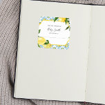 Adesivo Quadrado Vintage Limon Chá de fraldas Bookplate<br><div class="desc">Um excelente adicional para a Primeira Biblioteca do Bebê ou usado como personalizado Este Livro pertence ao Sticker. Junte-se ao nosso cartão de solicitação de livro encontrado no compro Adore Paper Co no Zazzle.</div>