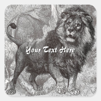 Adesivo Quadrado Vintage Lion Stickers