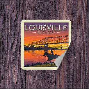 Adesivo Quadrado Vintage Louisville Kentucky