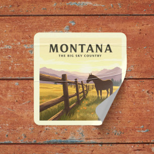 Adesivo Quadrado Vintage Montana