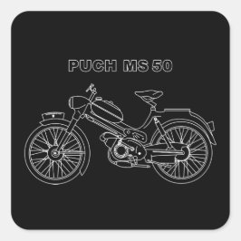 Adesivo Quadrado Vintage Moped PUCH MS 50