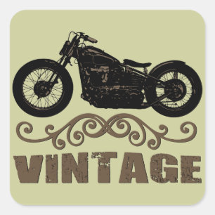 Adesivo Quadrado Vintage Motorbike
