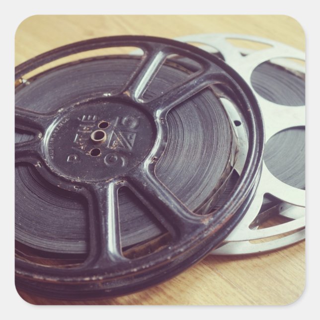 Adesivo Quadrado Vintage Movie Reel (Frente)
