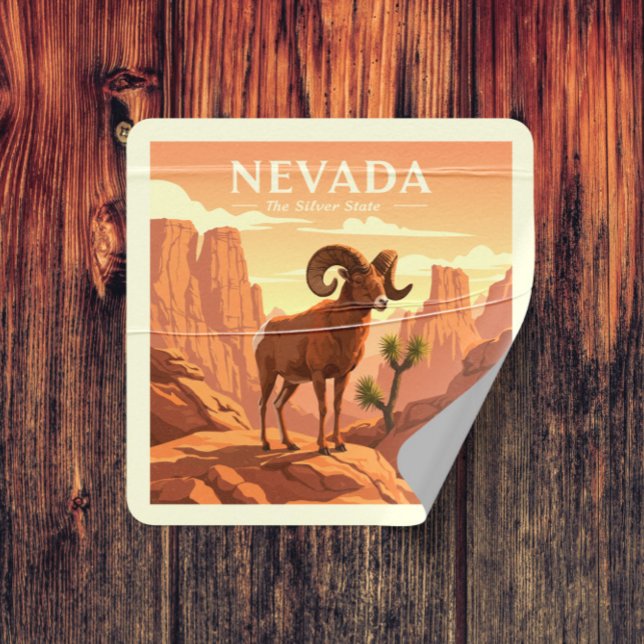 Adesivo Quadrado Vintage Nevada (Criador carregado)