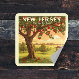 Adesivo Quadrado Vintage New Jersey