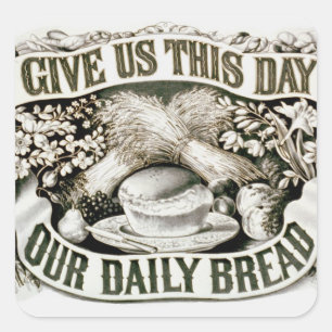 Adesivo Quadrado Vintage nossa oração cristã 1872 do pão diári